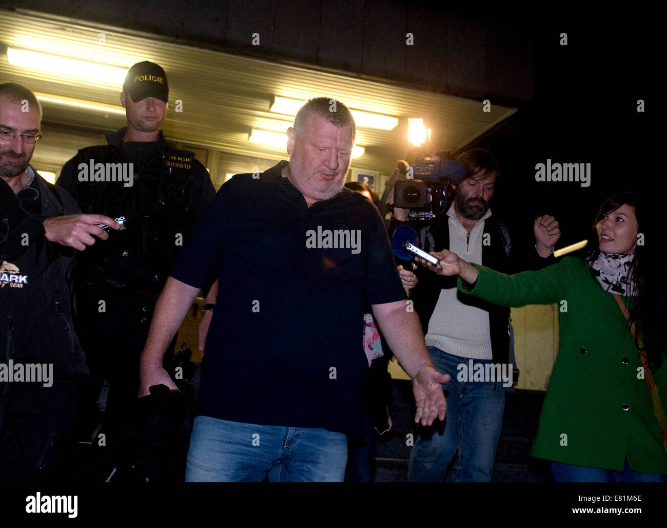 Prague, Czech Republic. 27th Sep, 2014. Lobbyist Ivo Rittig (pictured), charged with other ten people with tax fraud, money laundering and breach of trust was released in Prague, Czech Republic, September 27, 2014. © Michal Kamaryt/CTK Photo/Alamy Live News Stock Photo