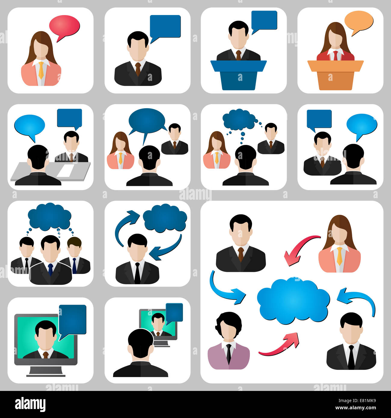 Talk social icon user blak on white background Stock Photo - Alamy