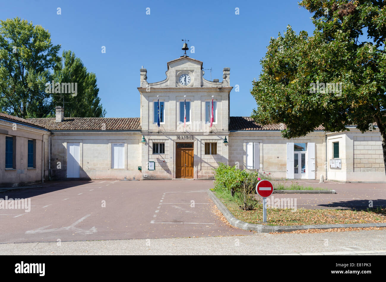 Mairie in the town of Margaux in Bordeaux, France Stock Photo