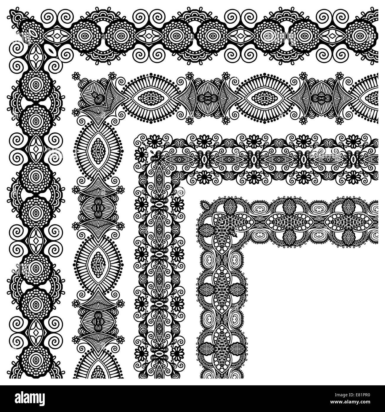 collection of ornamental floral vintage frame design Stock Photo - Alamy