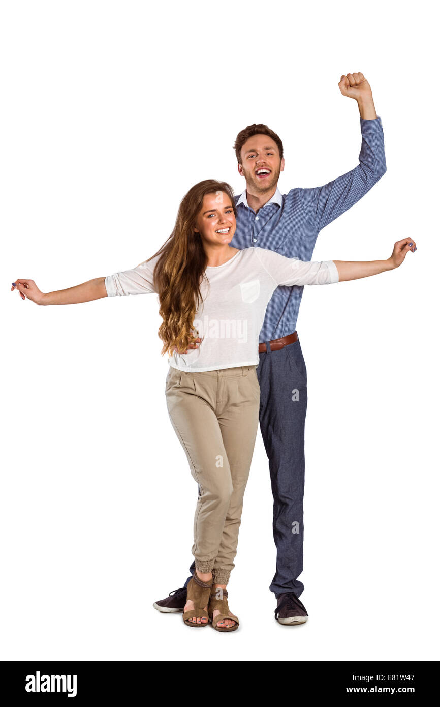 Portrait of cheerful young couple Stock Photo