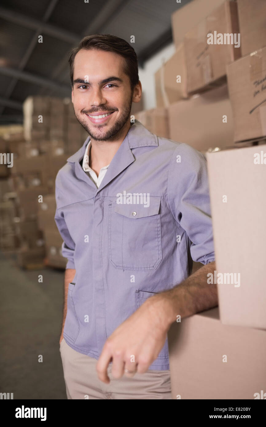 Portrait of manual worker in warehouse Stock Photo Alamy