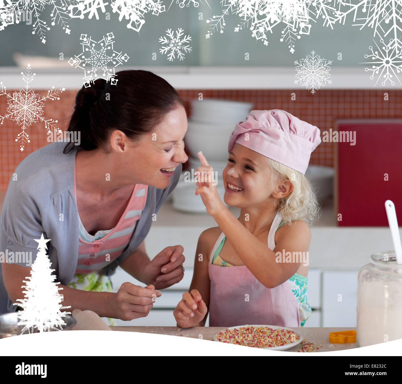 Potrait of mother and daugther having fun together Stock Photo