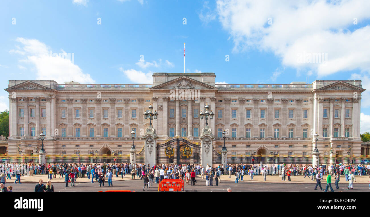 Buckingham palace with people Stock Photo