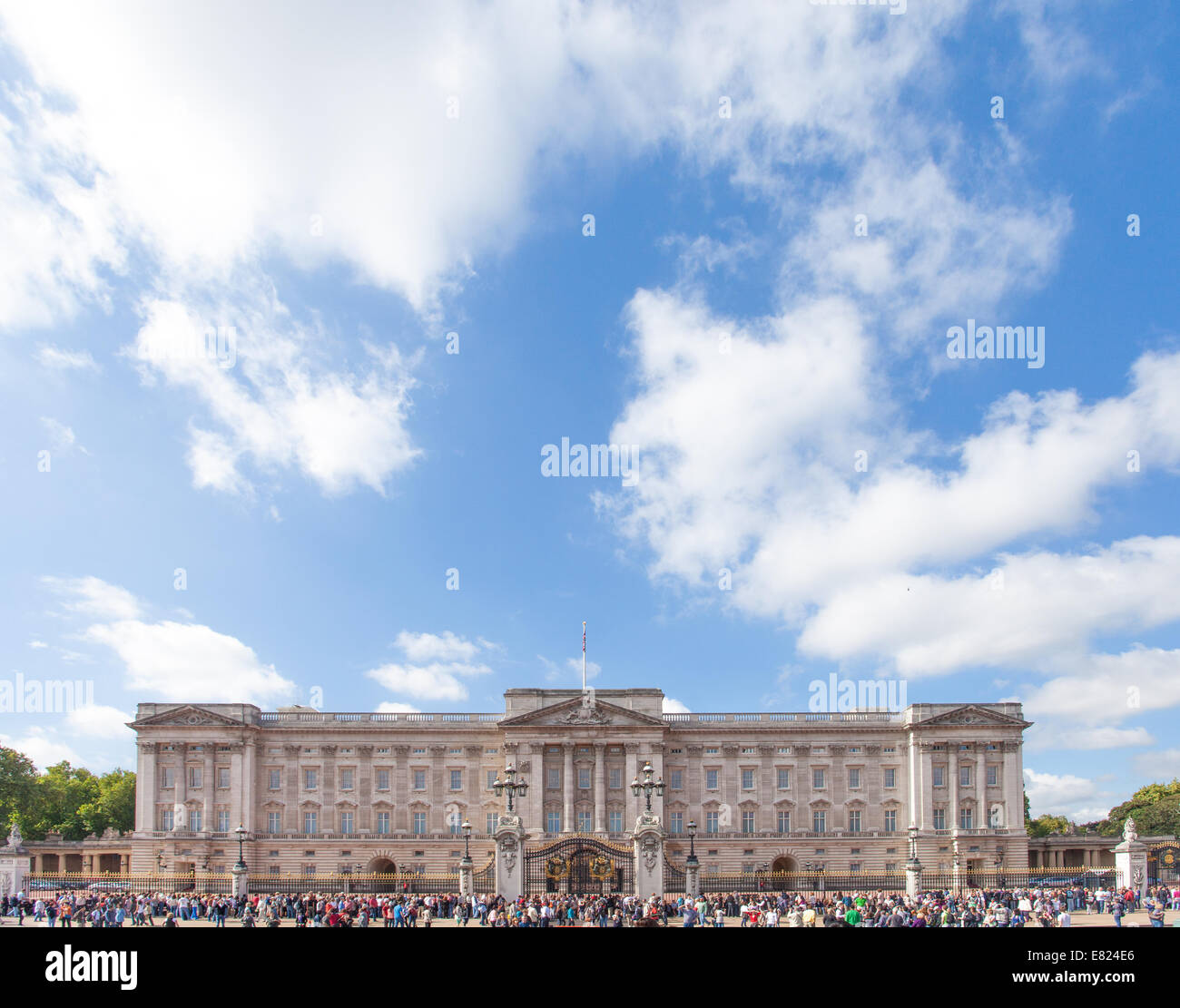 Buckingham Palace with people Stock Photo