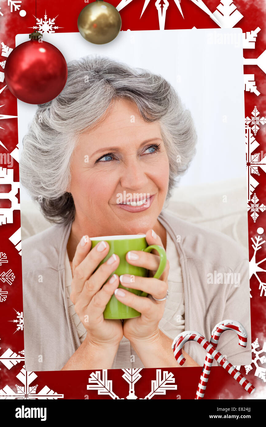 Senior drinking a cup of tea Stock Photo Alamy