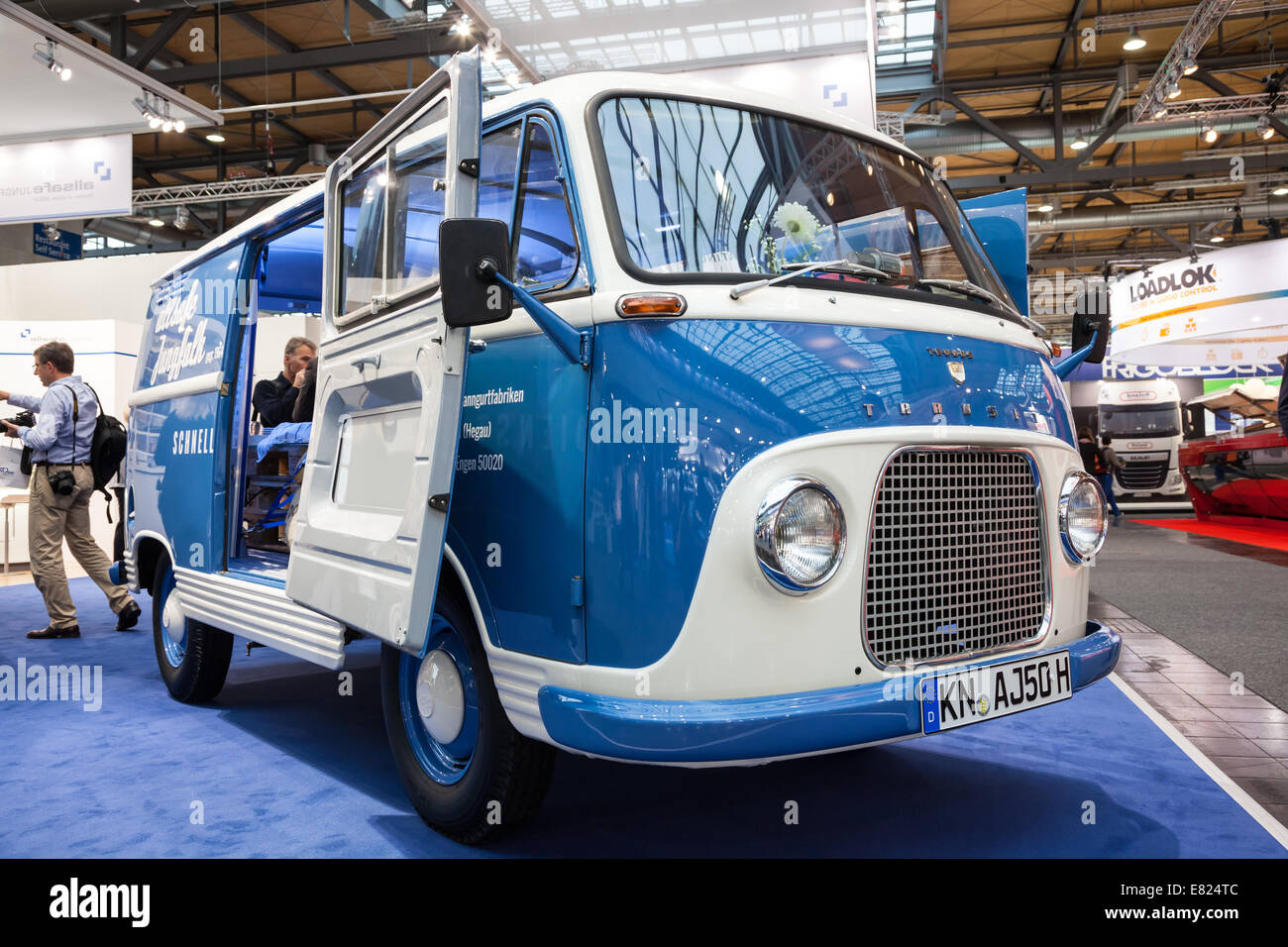 Historic Ford Taunus Transit Van from 1960s at the 65th IAA Commercial Vehicles fair 2014 in Hannover, Germany Stock Photo