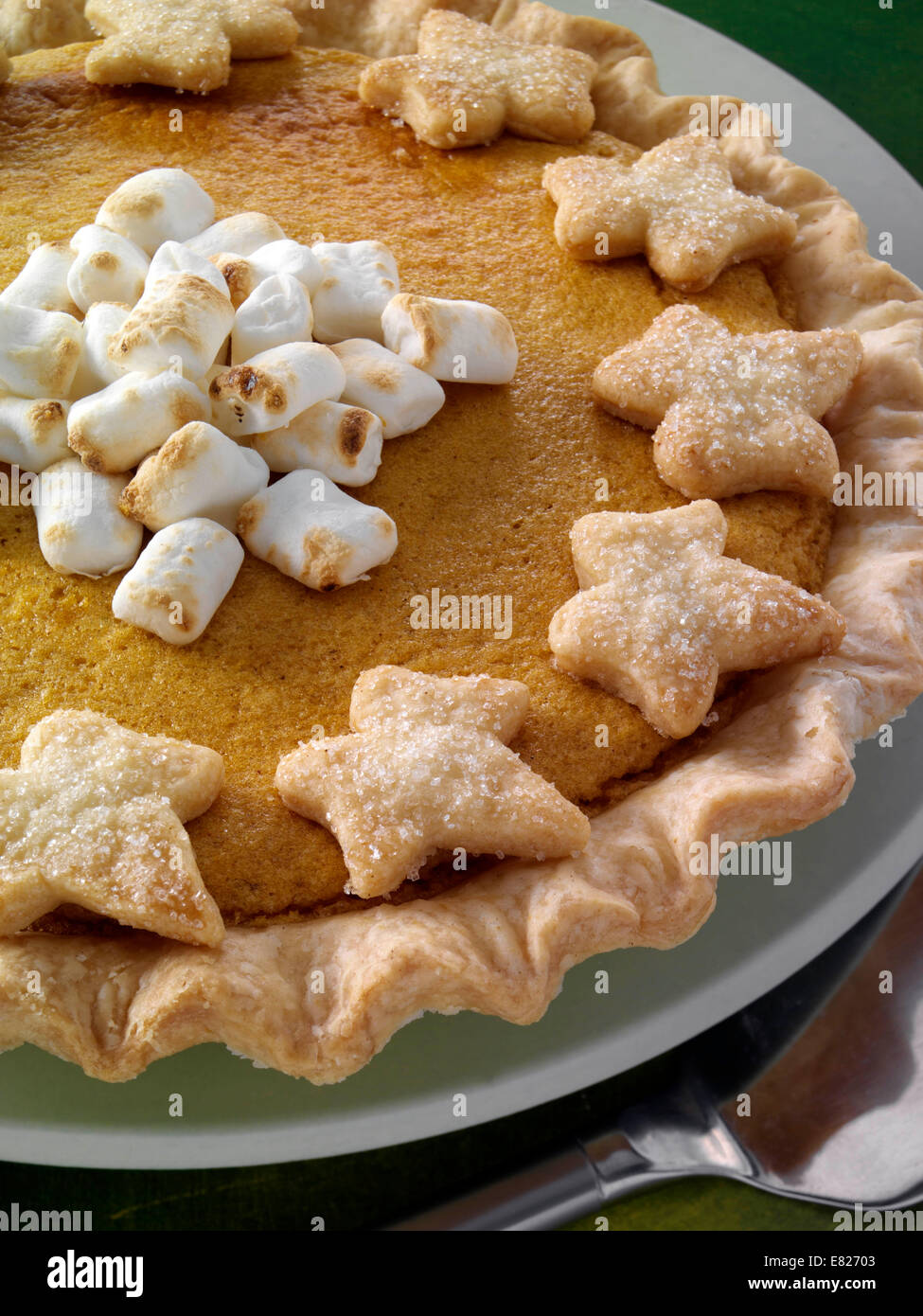 Old fashioned sweet potato pie traditional American dessert Stock Photo