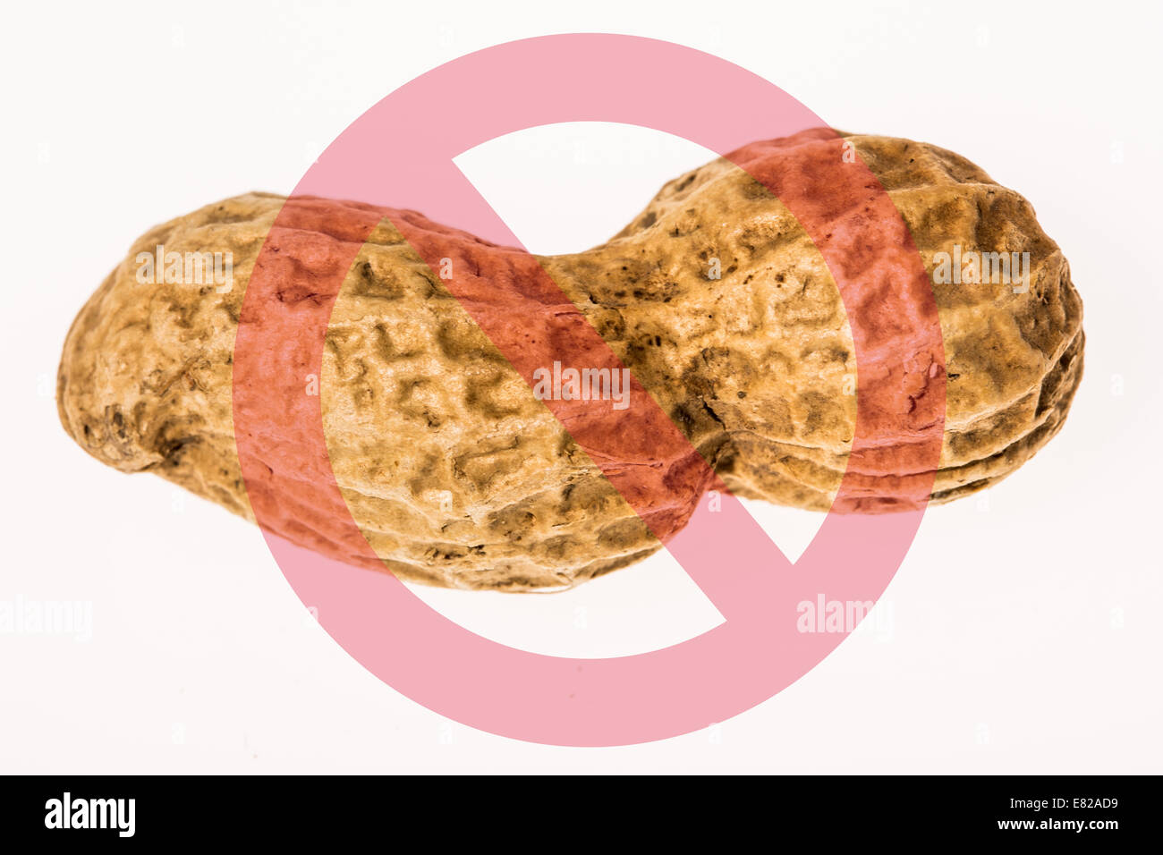 Conceptual image about peanut allergy. Stock Photo