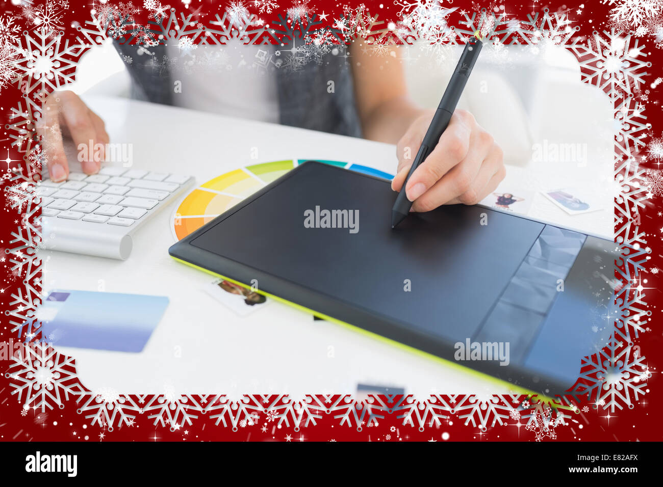 Female photo editor using graphics tablet Stock Photo Alamy