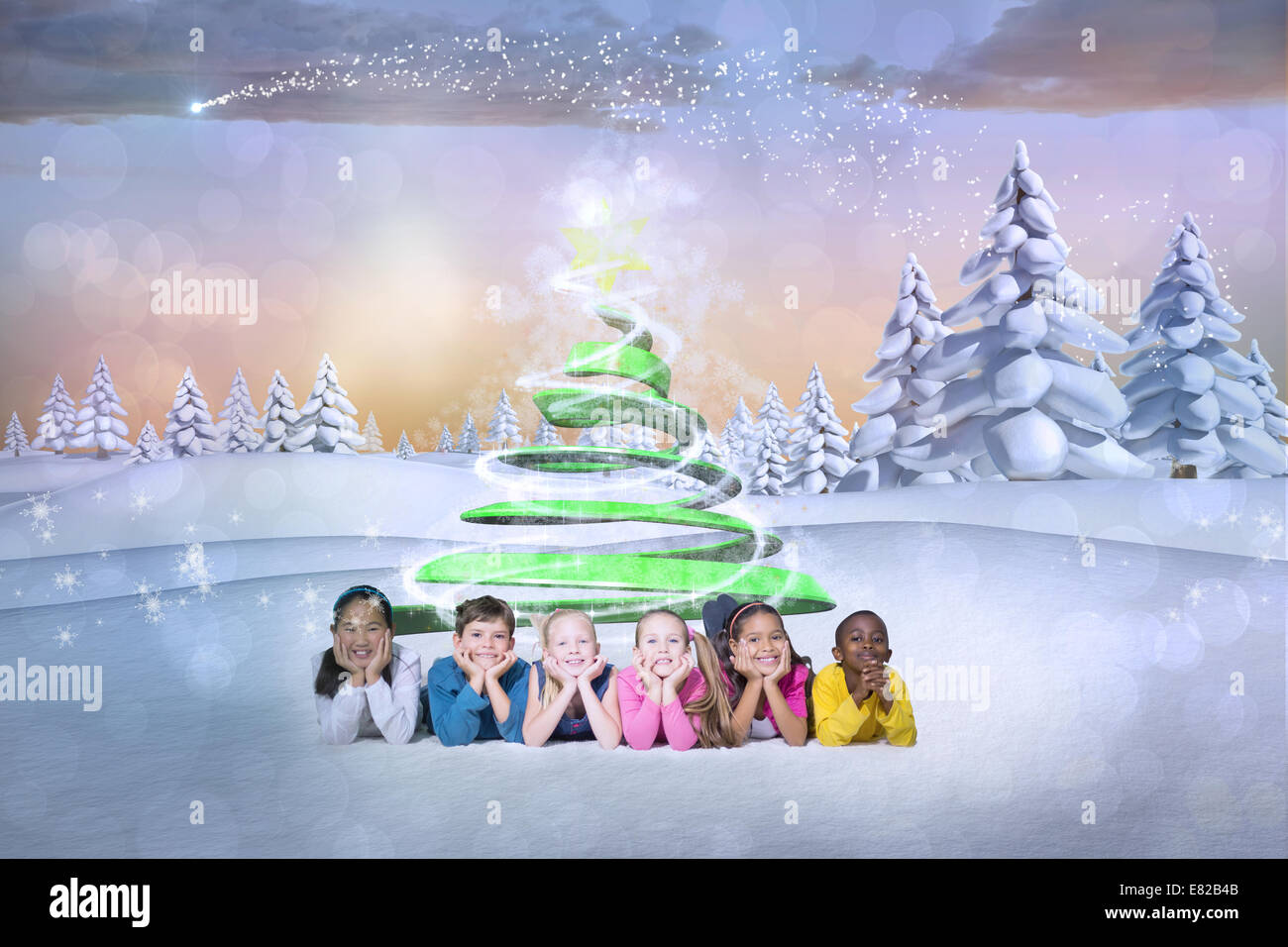 Composite image of cute children Stock Photo - Alamy