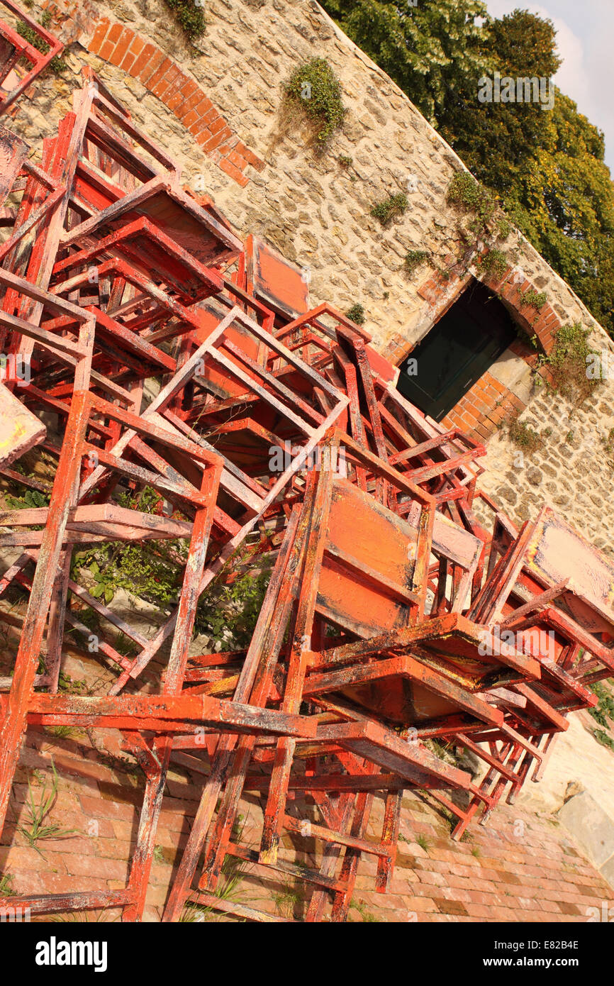 Bruton Somerset the new Hauser & Wirth art gallery includes Stacked Chairs by artist Phyllida