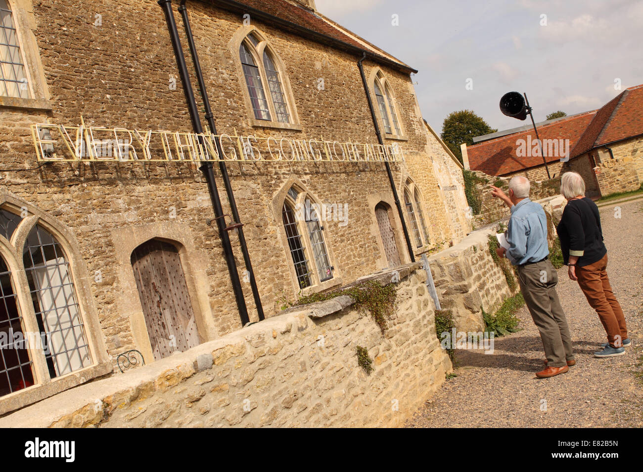 New Hauser & Wirth art gallery at Bruton Somerset includes neon light