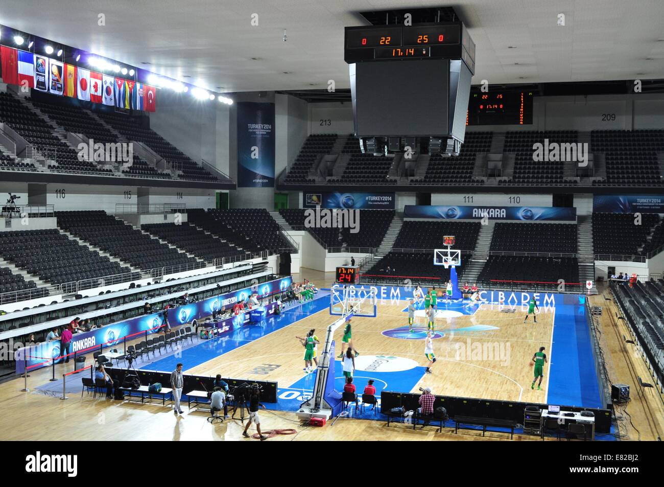 Indoor sporting arena Ankara Arena, in which these days are played 2014 FIBA World Championship for Women matches, is seen in Ankara, Turkey, September 26, 2014. The arena opened in April 2010, its seating capacity is 10,400 spectators and it was built for the 2010 FIBA World Championships. (CTK Photo/David Svab) Stock Photo