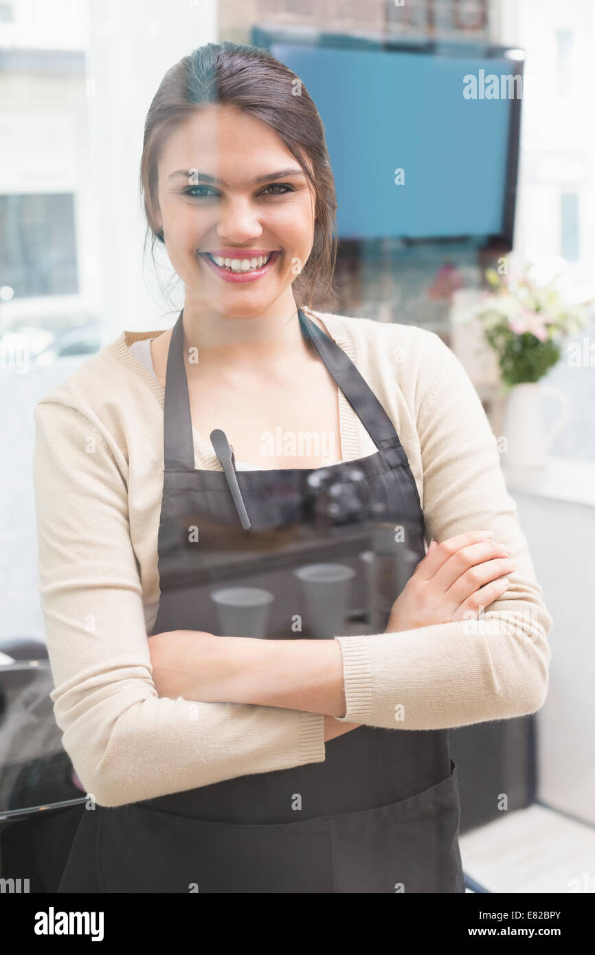 Hair stylist smiling camera hi-res stock photography and images - Alamy