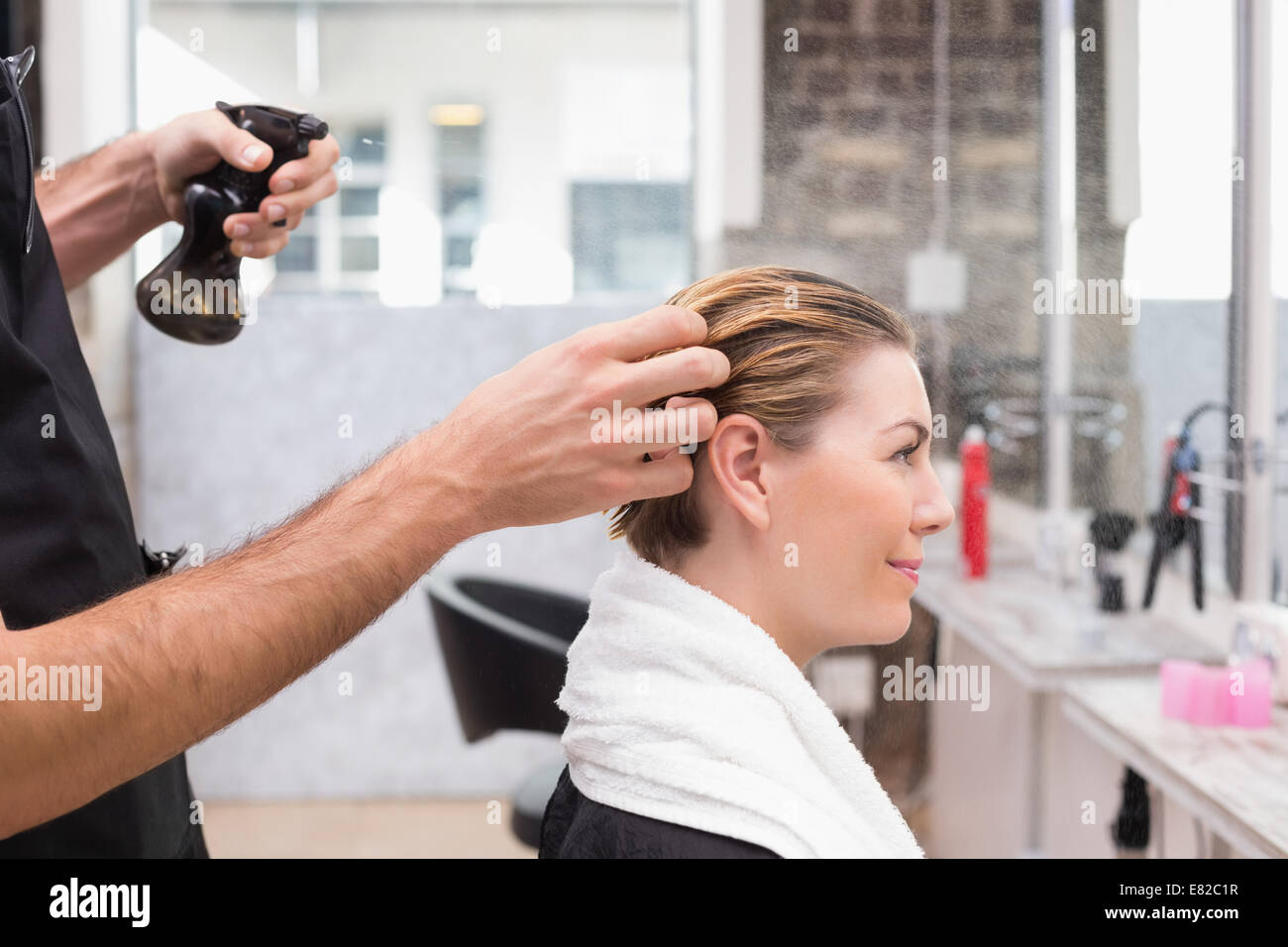 Hair stylist chair hi-res stock photography and images - Alamy