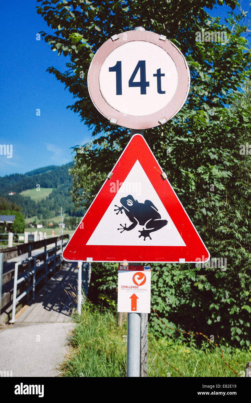 Road sign, Austria, Walchsee, Tirol Stock Photo