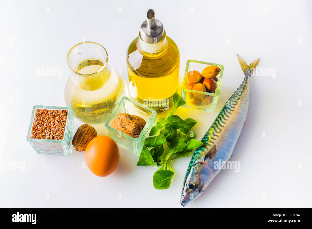 Omega 3-rich foods. Stock Photo