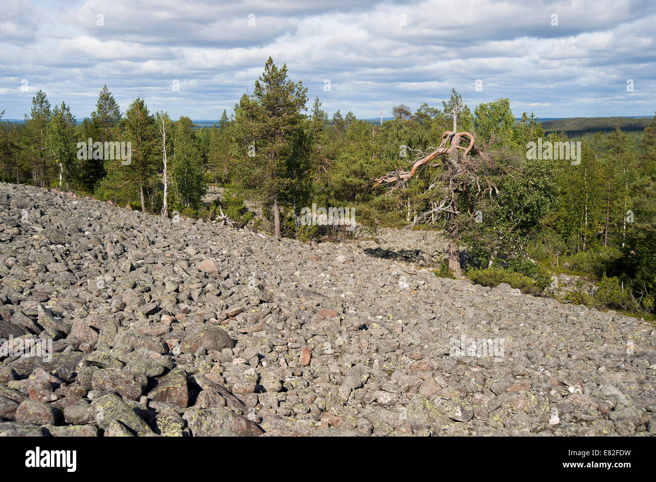 Rock land of Keski-Penikka hill Stock Photo