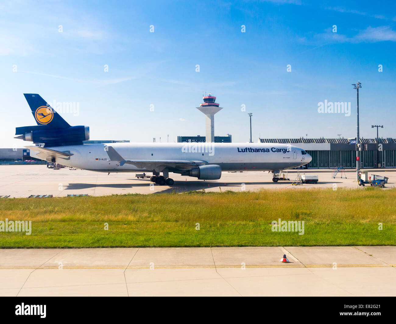 Germany, Hesse, Frankfurt, Douglas DC-10 of Lufthansa Cargo at airport Stock Photo