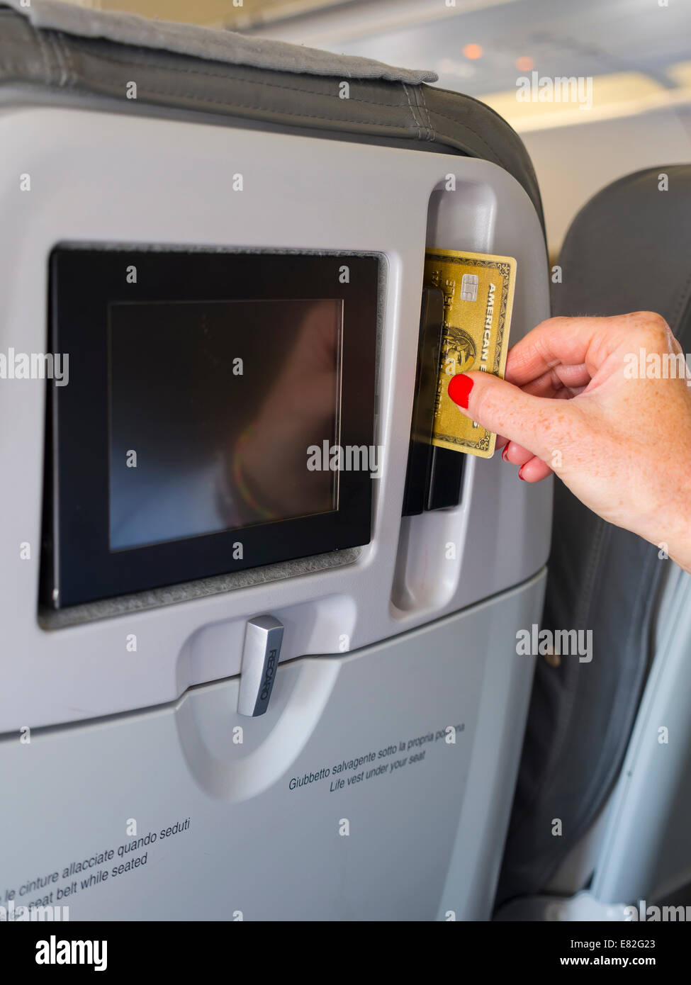 Entertainment Inflight Cards Inflight entertainment hi-res stock photography and images - Alamy