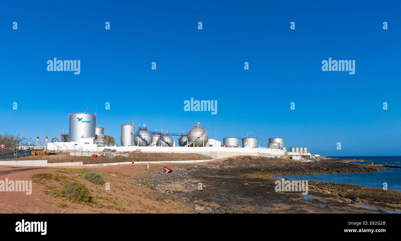 Spain, Canary Islands, Lanzarote, Arrecife, industrial plant of Disa company Stock Photo