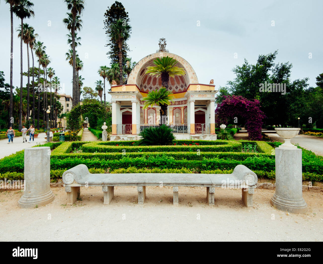 Italy, Sicily, Palermo, Park Villa Giulia, Botanical Garden, Exedra