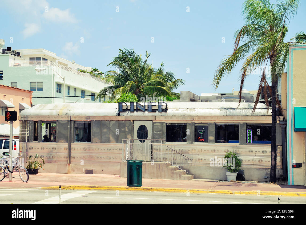 USA, Florida, Miami Beach, American Diner of the 1950s Stock Photo