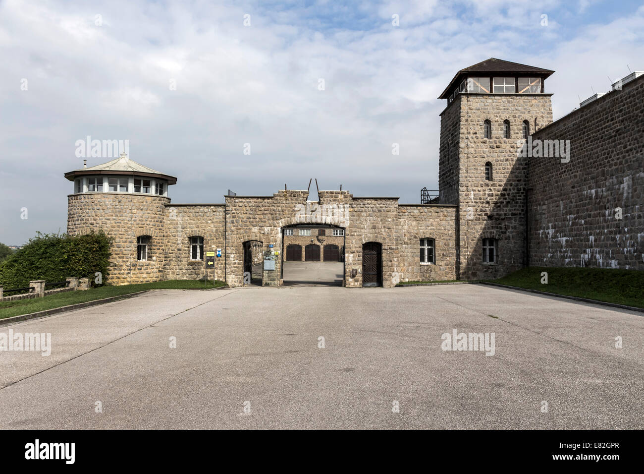 Austria, Mauthausen concentration camp, entrance Stock Photo