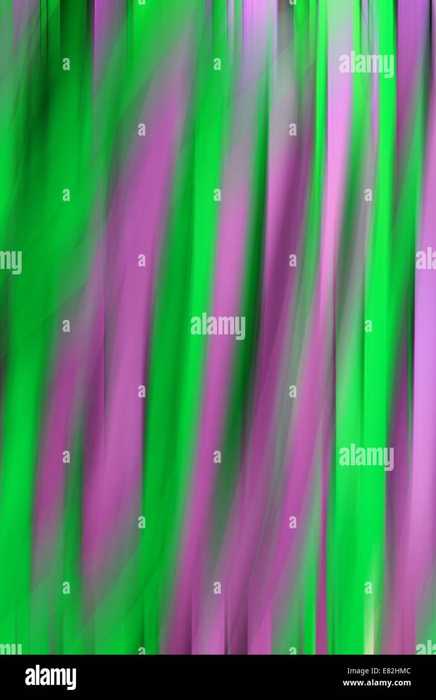 Magenta and green blurred stripped background made of ribbons Stock Photo