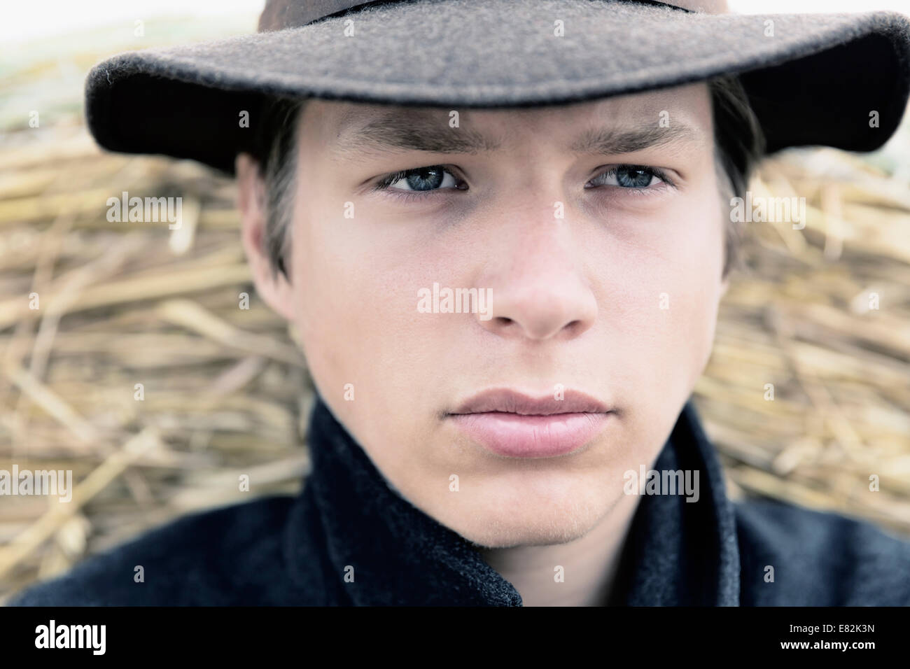 Portrait of teenage boy with hat Stock Photo