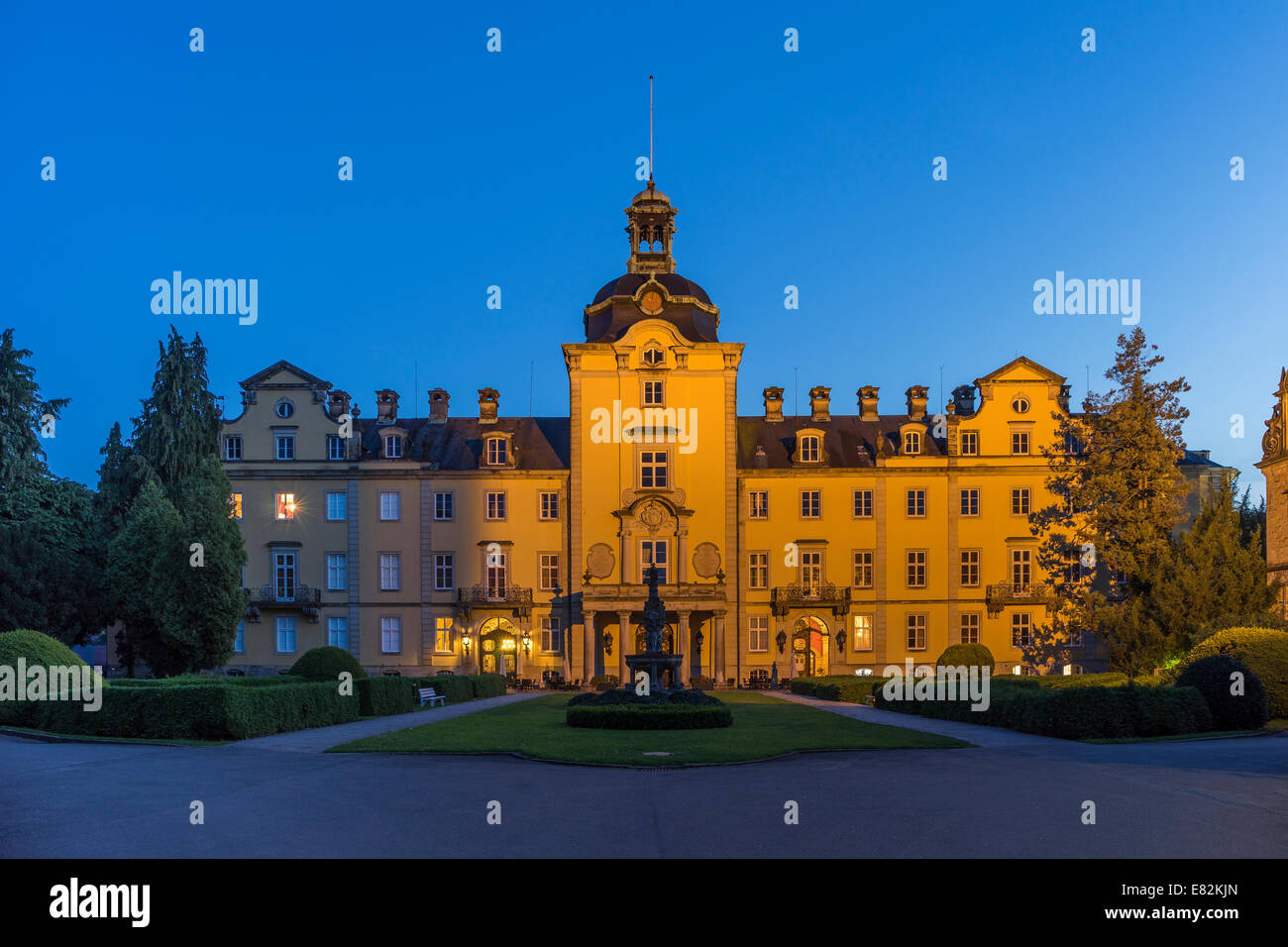 Germany, Lower Saxony, Bueckeburg Castle in the evening Stock Photo