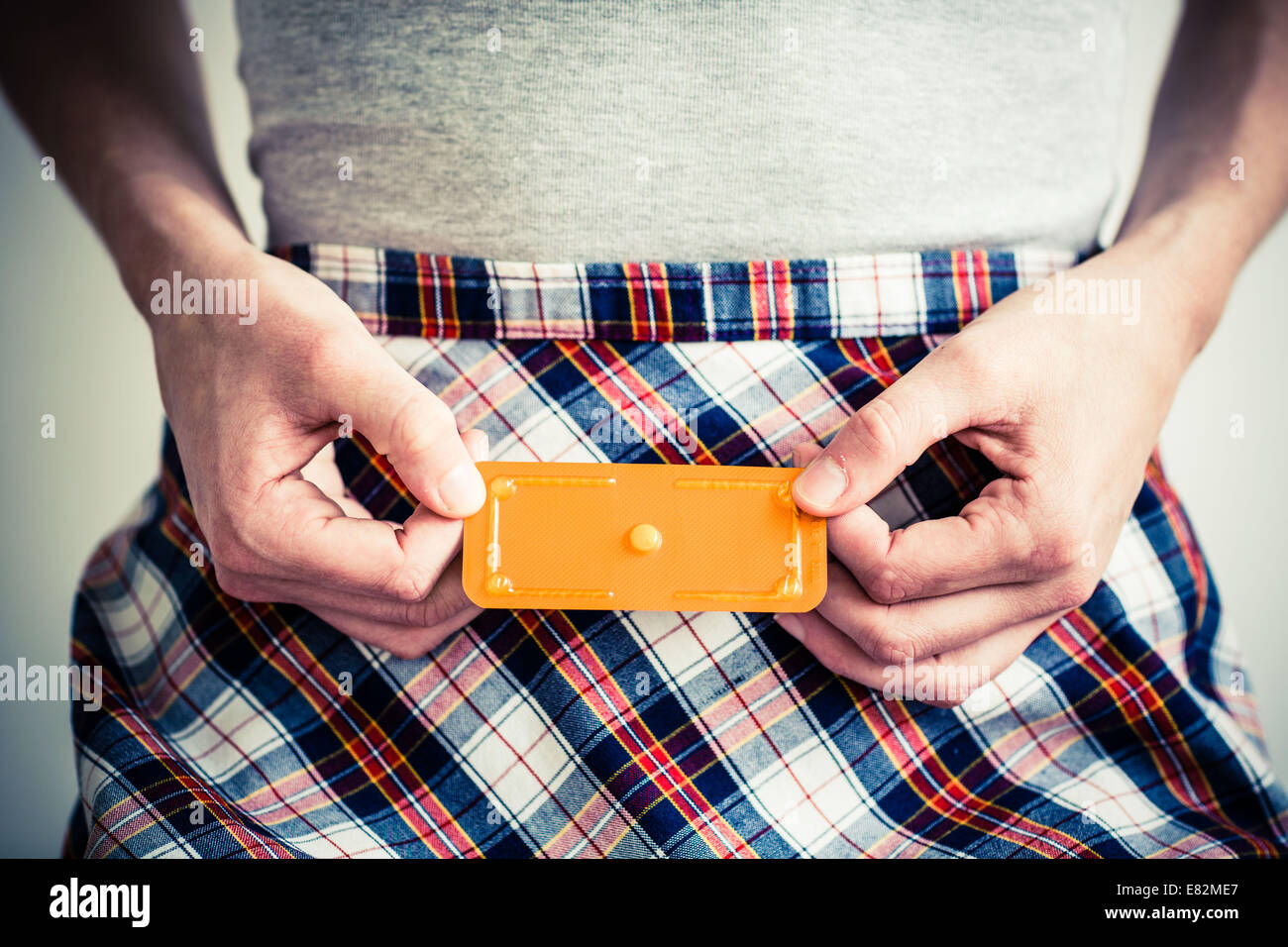Norlevo ® morning-after pill (emergency contraceptive pill). Stock Photo
