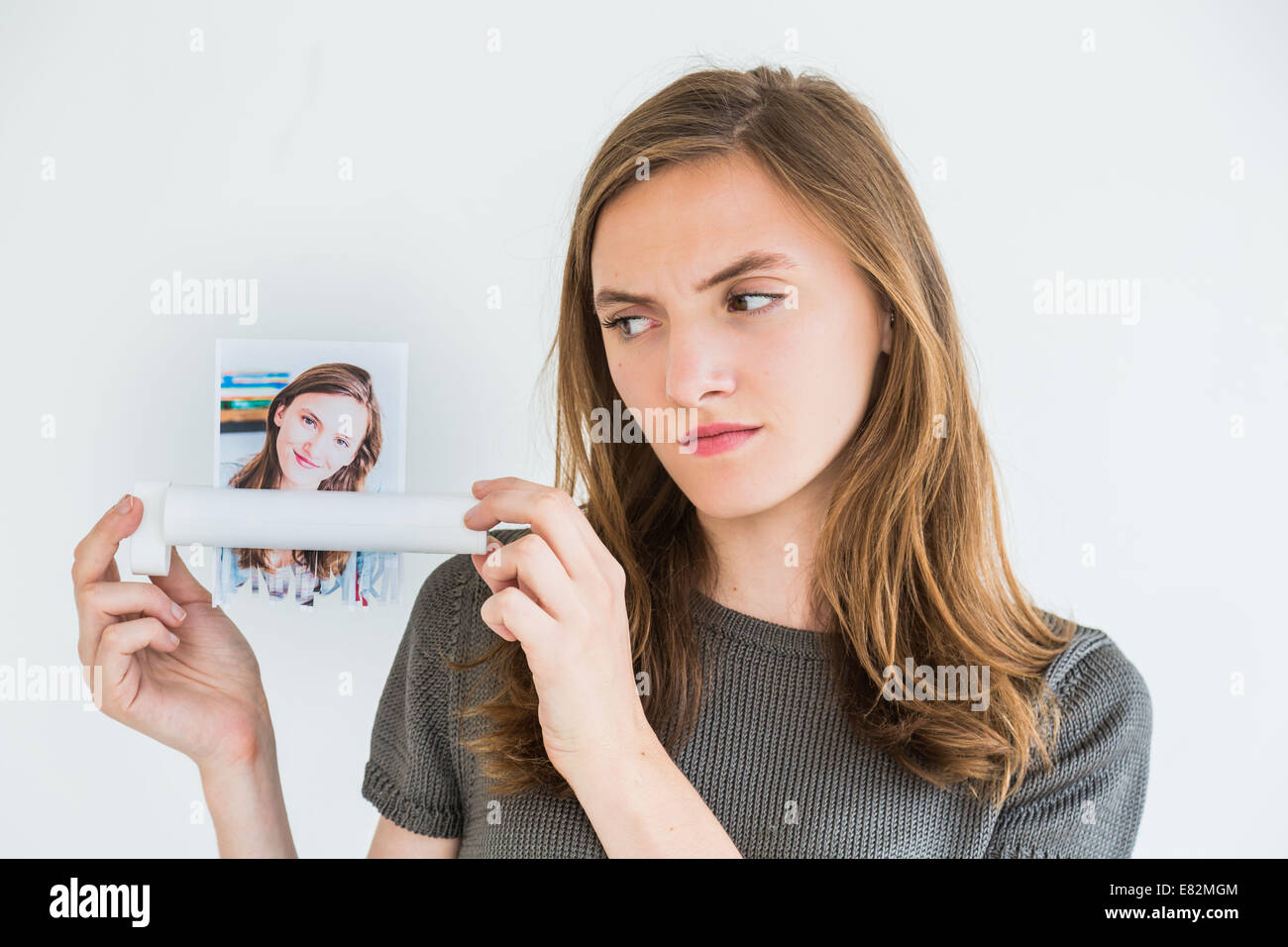 Conceptual image about the lack of self-esteem. Stock Photo