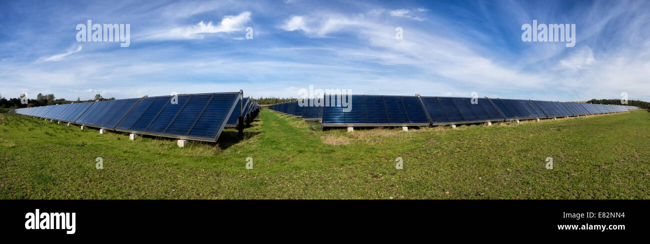 Solar water heating system in great scale Stock Photo
