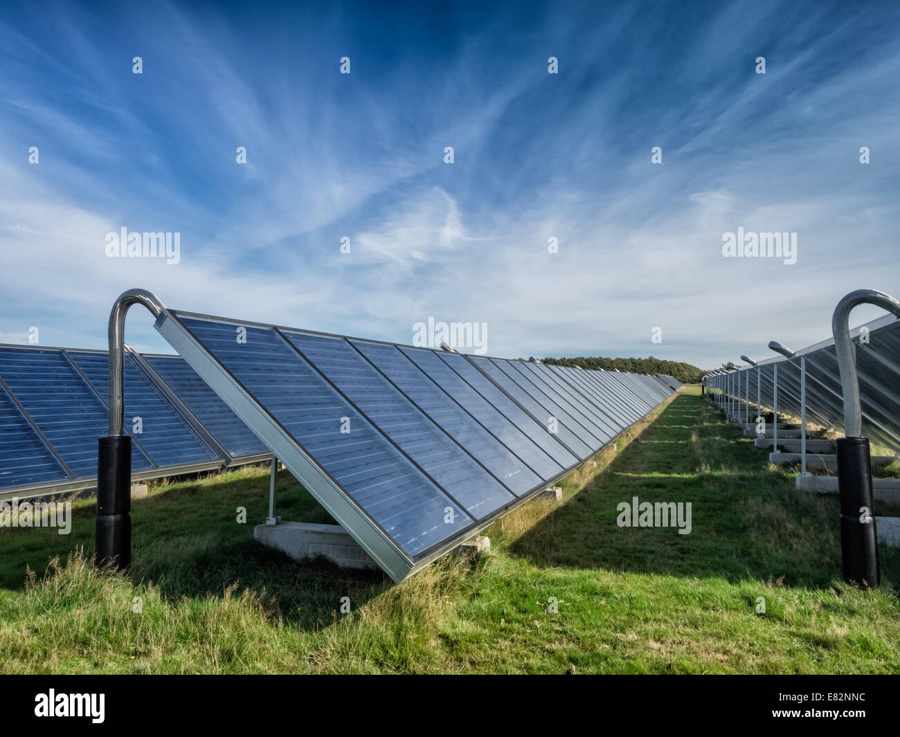 Solar water heating system in great scale Stock Photo