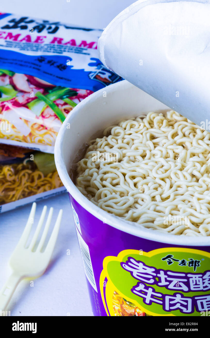 Chinese instant noodles. Stock Photo