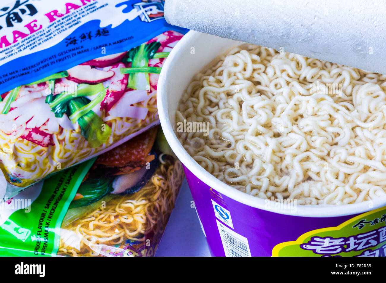 Chinese instant noodles. Stock Photo