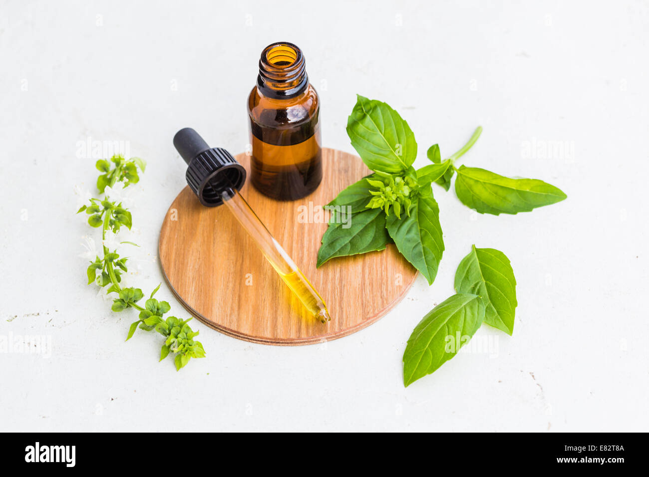 Essential oil of basil Stock Photo Alamy