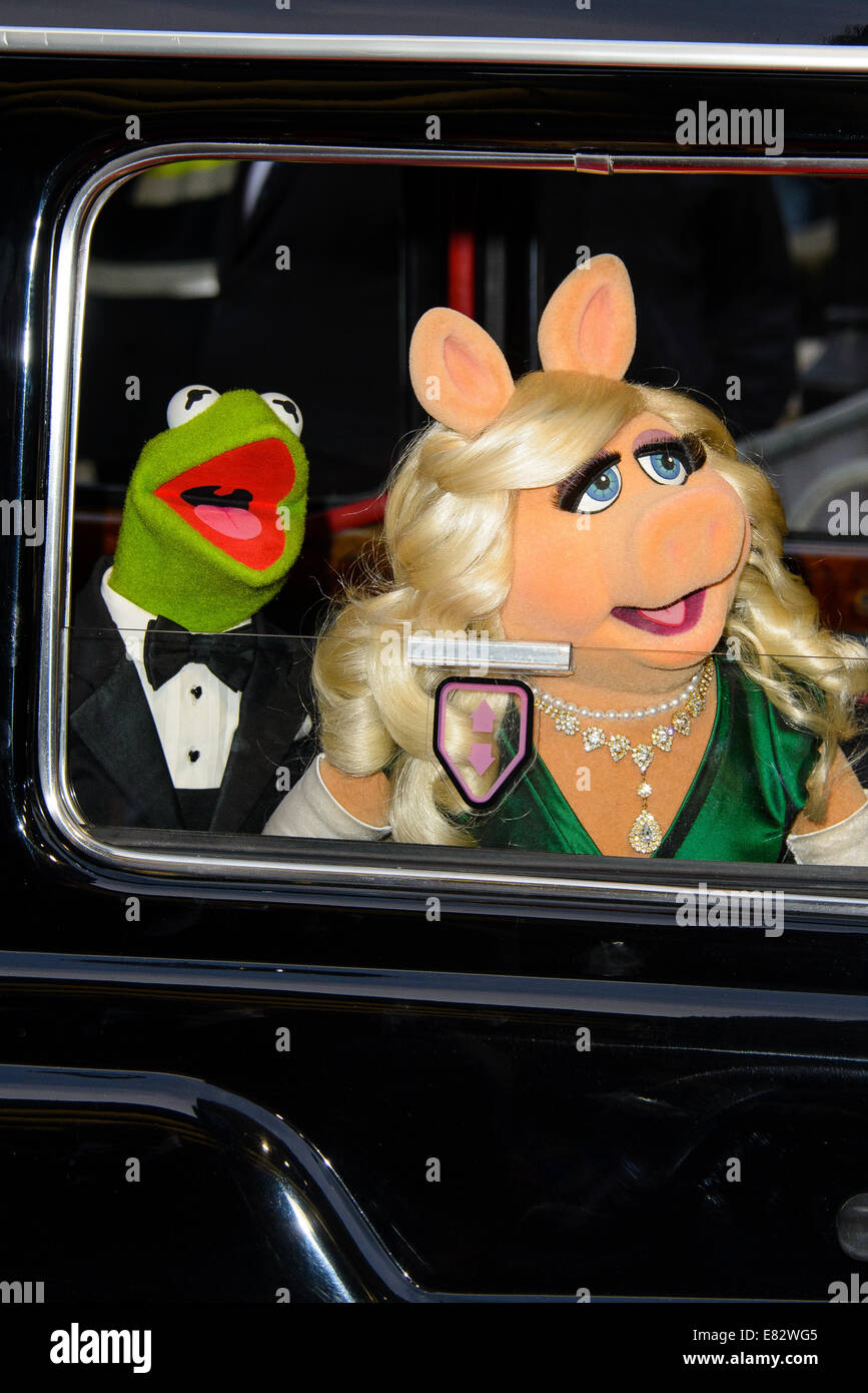 'Muppets Most Wanted' Screening at the Curzon Mayfair - Arrivals  Featuring: Constantine,Kermit the Frog,Miss Piggy Where: London, United Kingdom When: 24 Mar 2014 Stock Photo