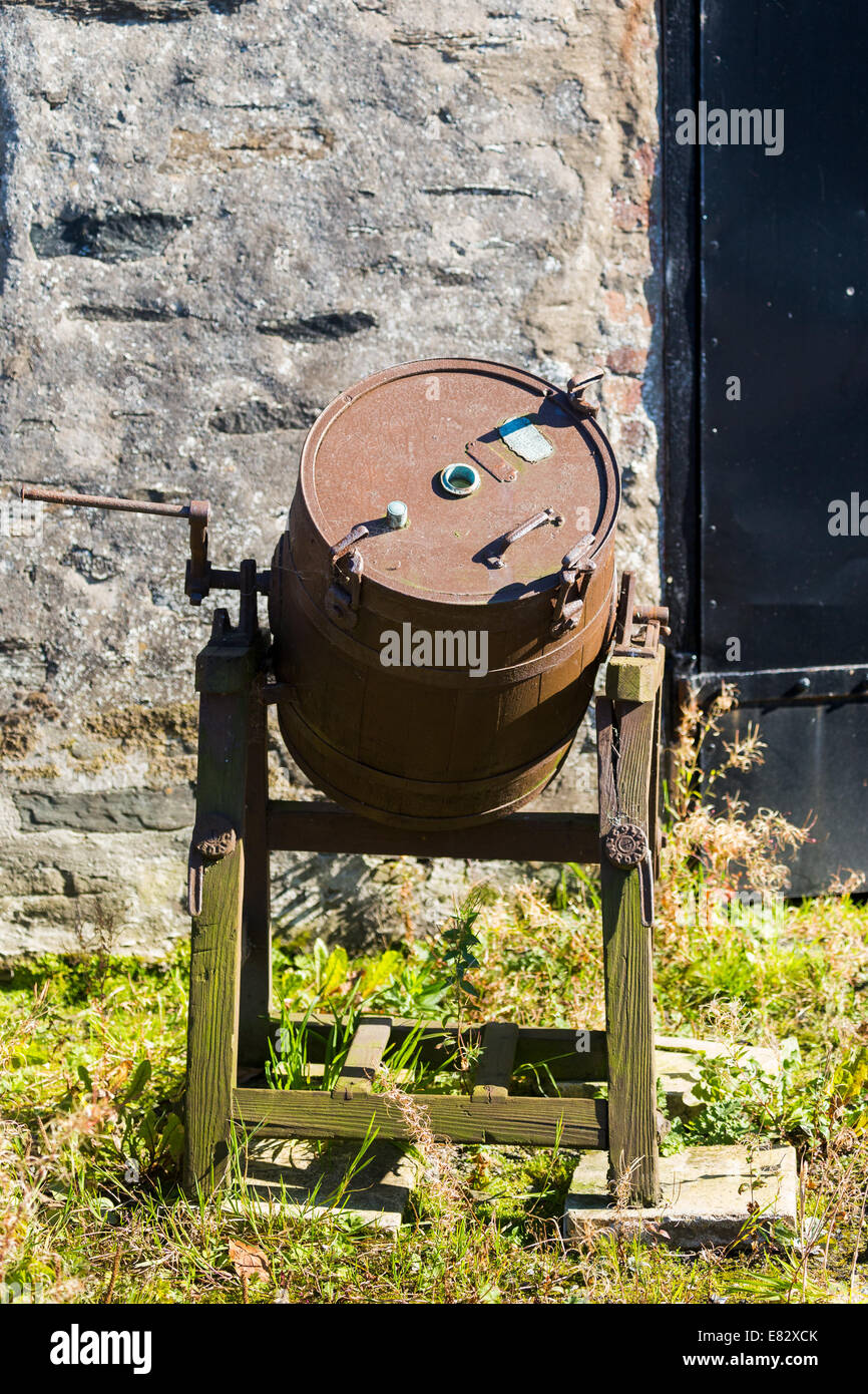 Old farmhouse butter churn barrel Island of Rothesay Scotland UK Stock