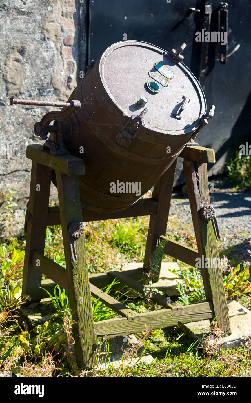 Old farmhouse butter churn barrel Island of Rothesay Scotland UK Stock