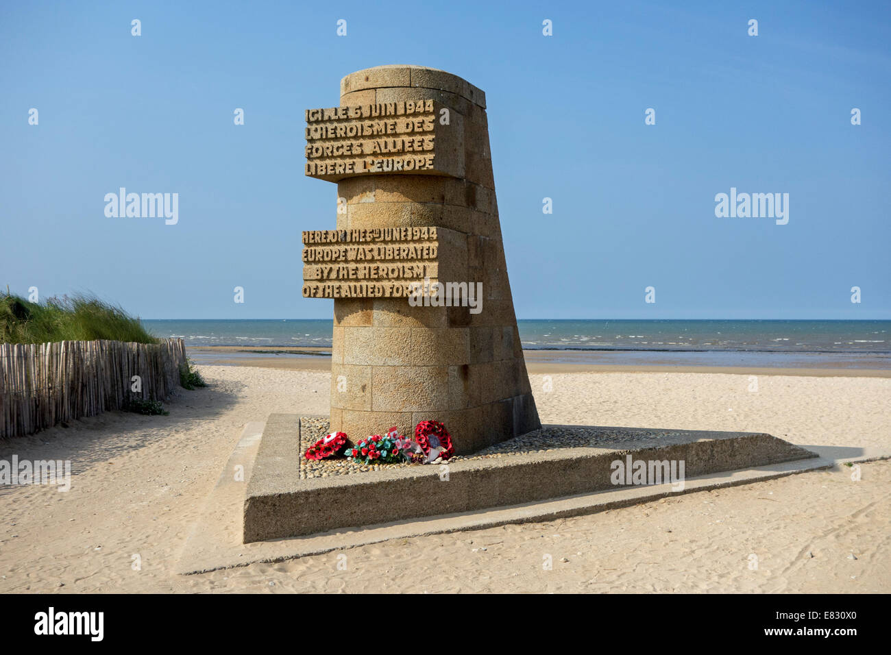 Second World War Two Liberation monument at Juno Beach, Graye-sur-Mer, Lower Normandy, France Stock Photo