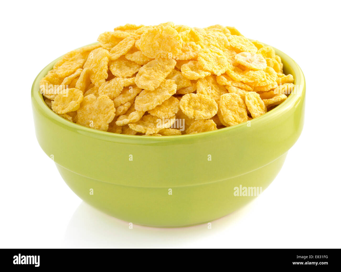 corn flakes in bowl isolated on white background Stock Photo Alamy