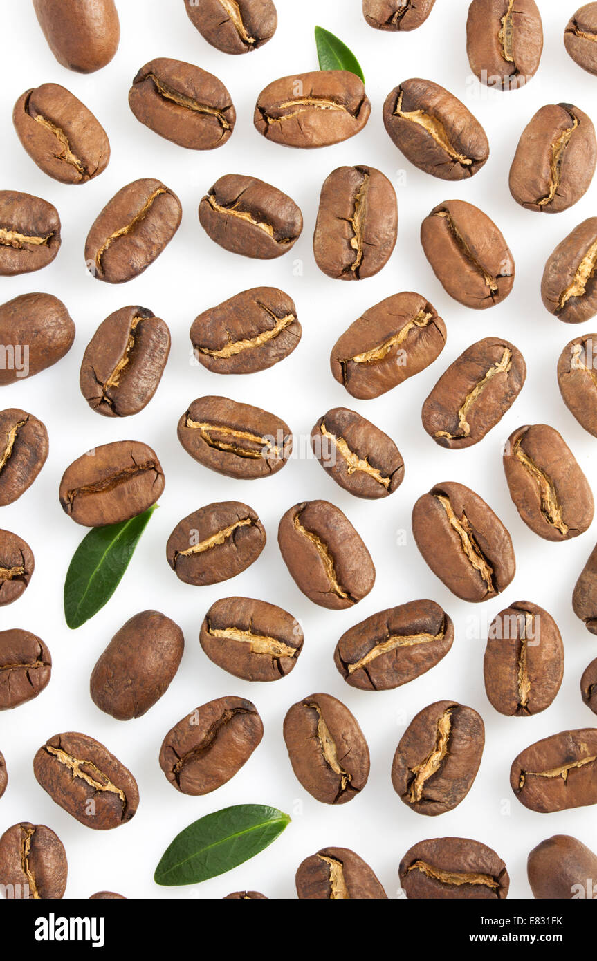 coffee beans isolated on white background Stock Photo - Alamy