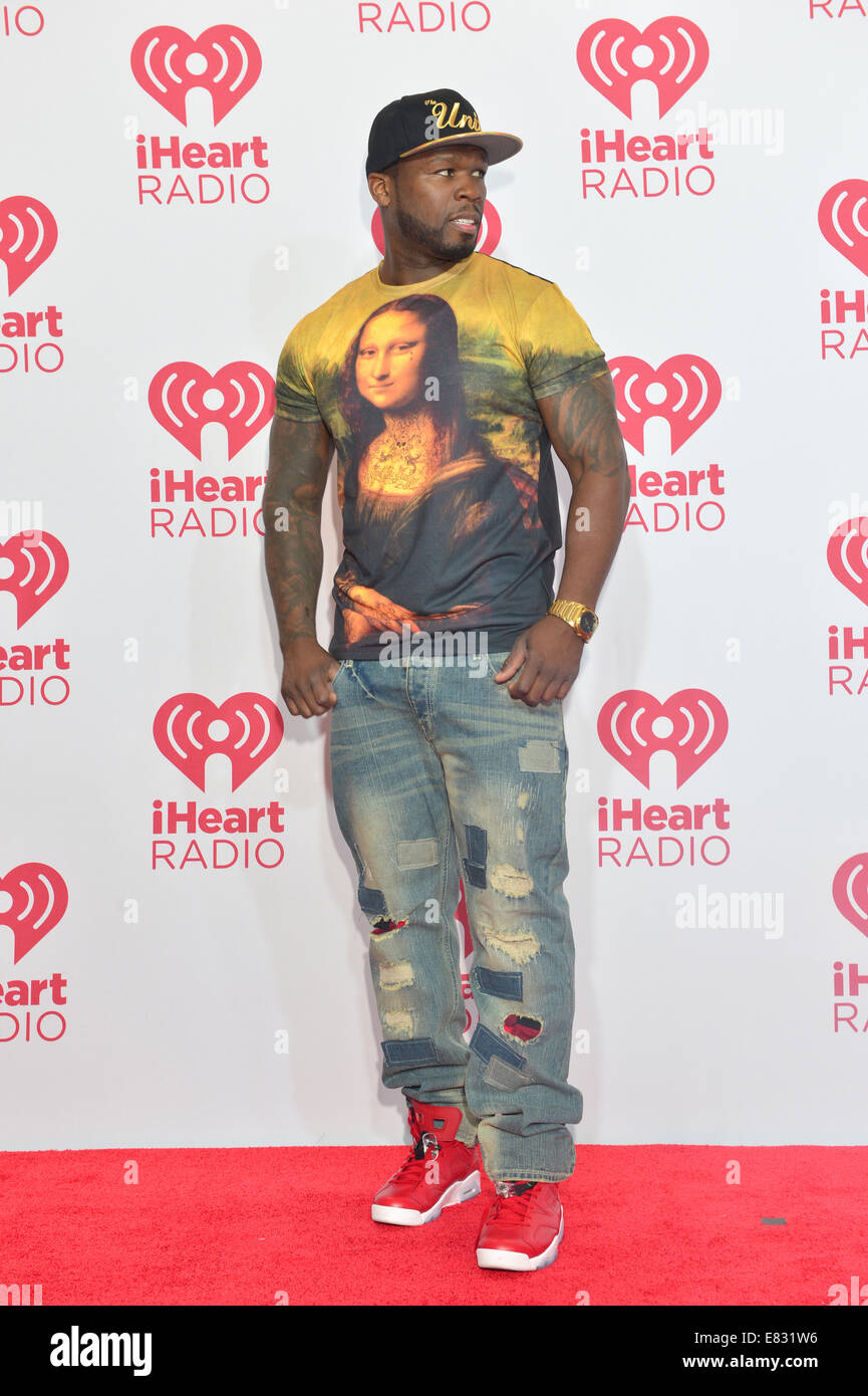 Rapper 50 Cent attends the 2014 iHeartRadio Music Festival in Las Vegas Stock Photo