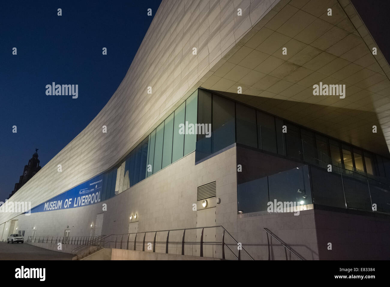 Museum of Liverpool building, nightime, Pier Head, Liverpool, Merseyside UK Stock Photo