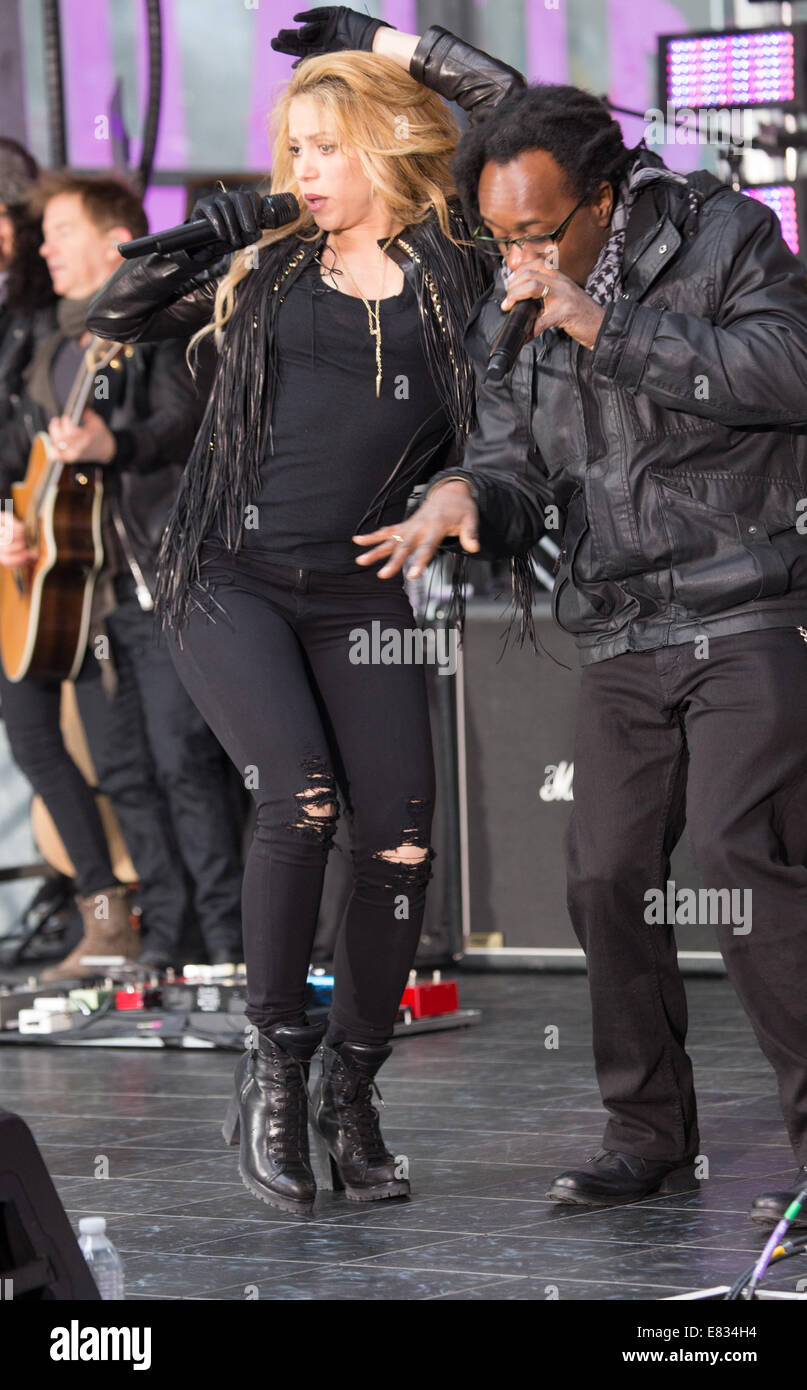 Shakira performing live on the 'Today' show as part of NBC's Toyota
