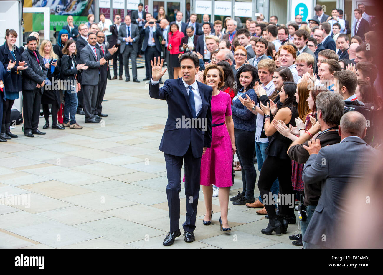 Ed Miliband and his wife Justine Thornton at the Labour party conference Stock Photo