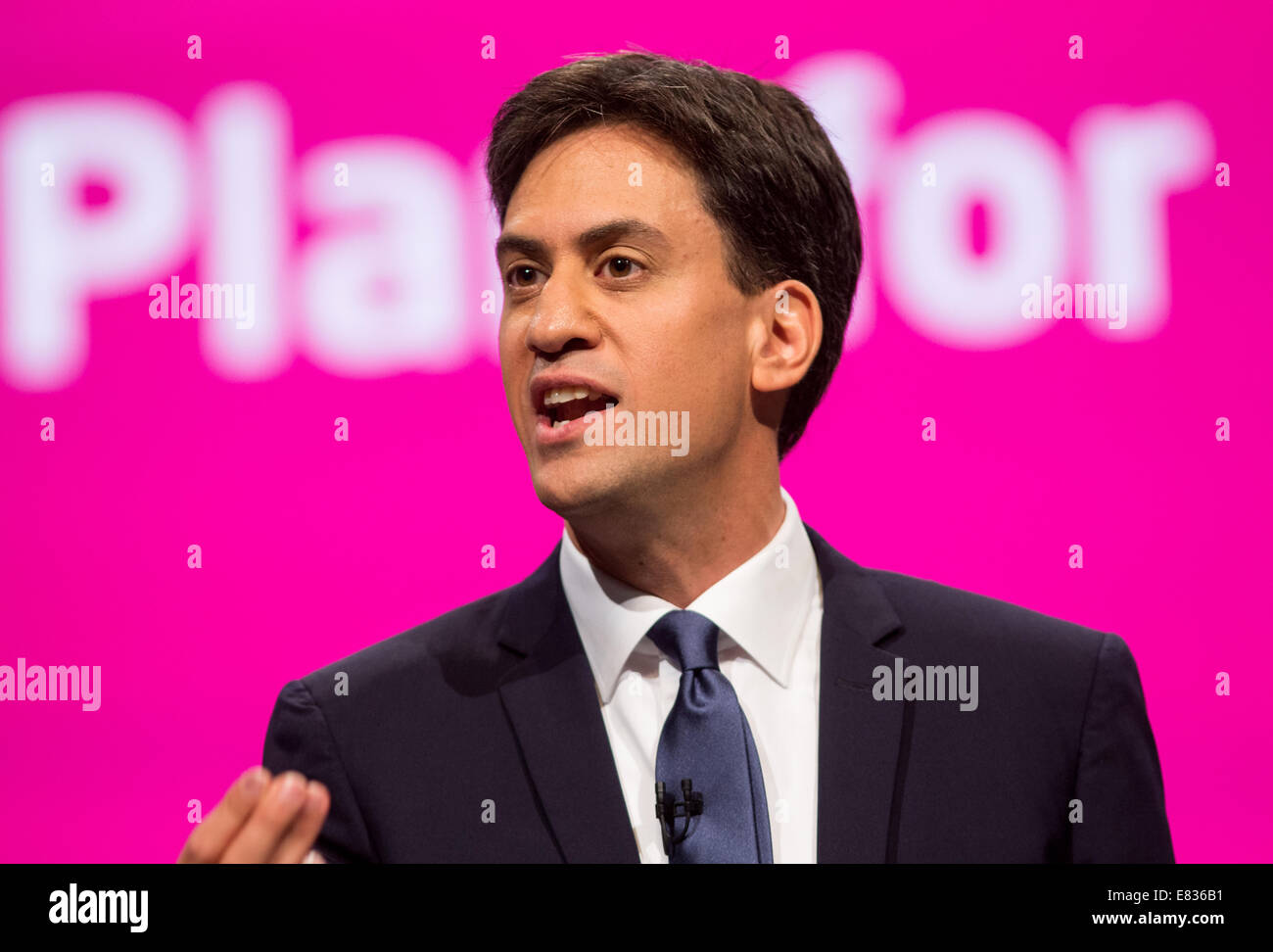 Ed Miliband,Leader of the Labour party, addresses the Labour party conference Stock Photo